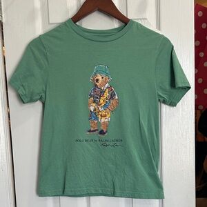 Ralph Lauren Kids Green Polo Bear Tee